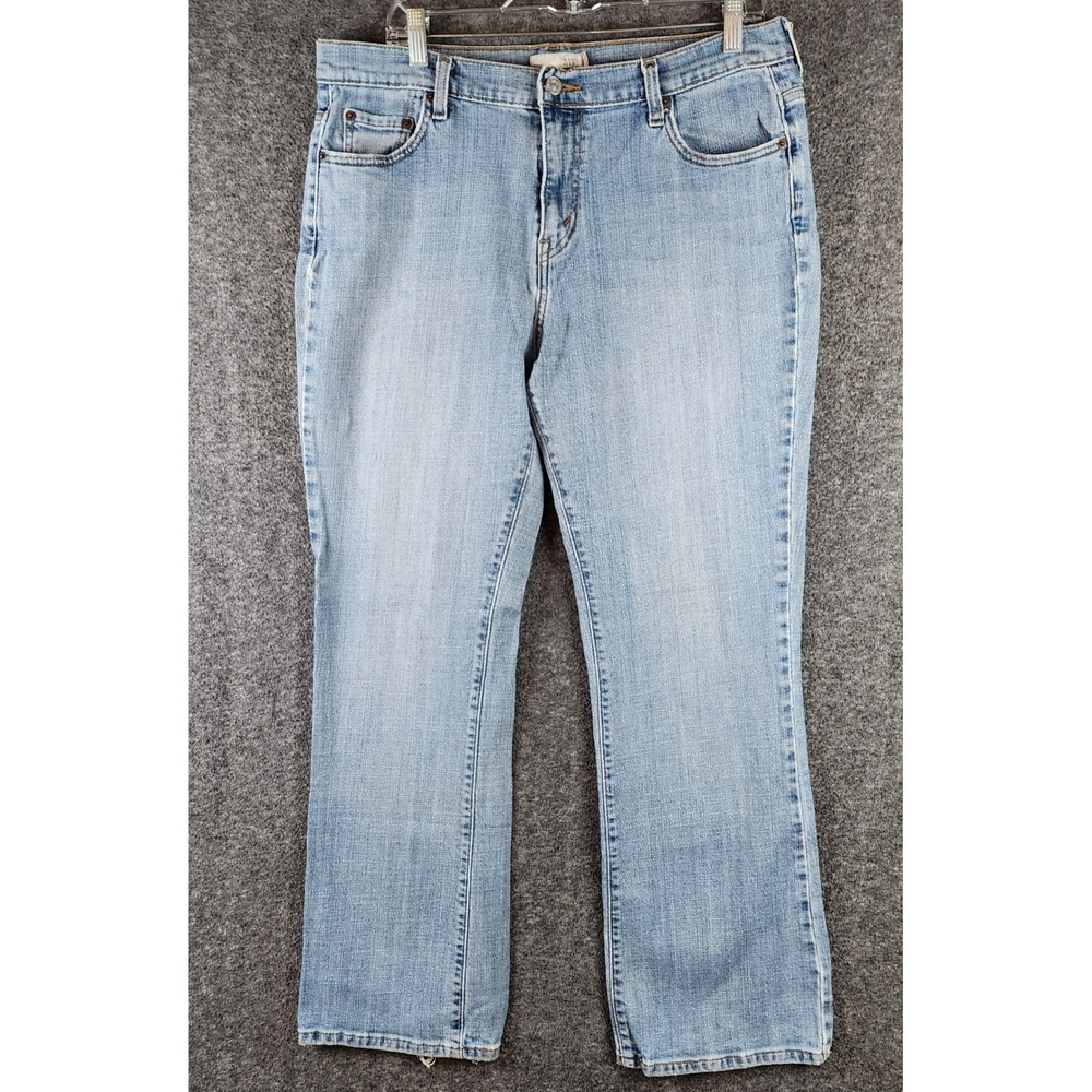 Levis Jeans Womens 16 515 Boot Cut Light Blue Distressed EUC